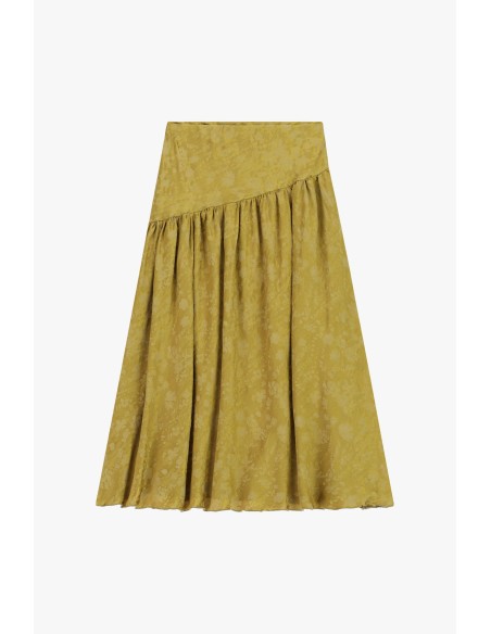 Saia midi com padrão floral e corte assimétrico Dixie