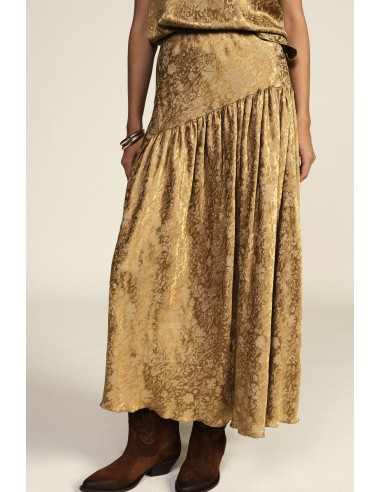 Saia midi com padrão floral e corte assimétrico Dixie