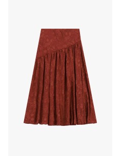 Saia midi com padrão floral e corte assimétrico Dixie