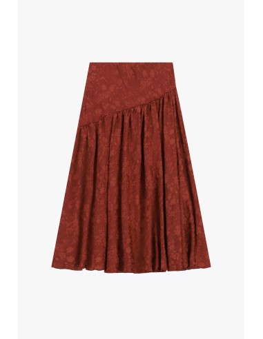 Saia midi com padrão floral e corte assimétrico Dixie
