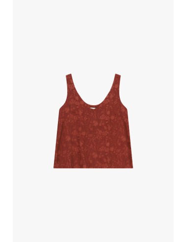 Top amplo em jacquard floral com decote profundo Dixie