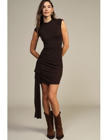 Vestido curto com detalhe drapeado lateral Dixie