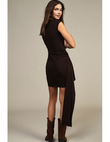 Vestido curto com detalhe drapeado lateral Dixie