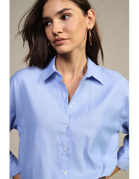 Camisa oversized com mangas de três quartos Dixie