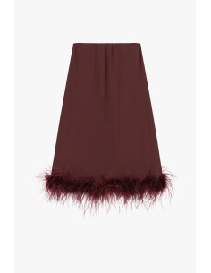 Saia midi com bainha de penas e corte direito Dixie 2