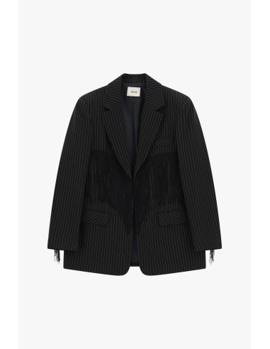 Blazer às riscas com franjas decorativas Dixie