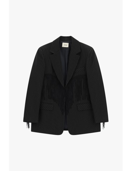 Blazer às riscas com franjas decorativas Dixie