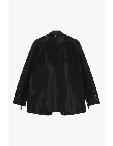 Blazer às riscas com franjas decorativas Dixie