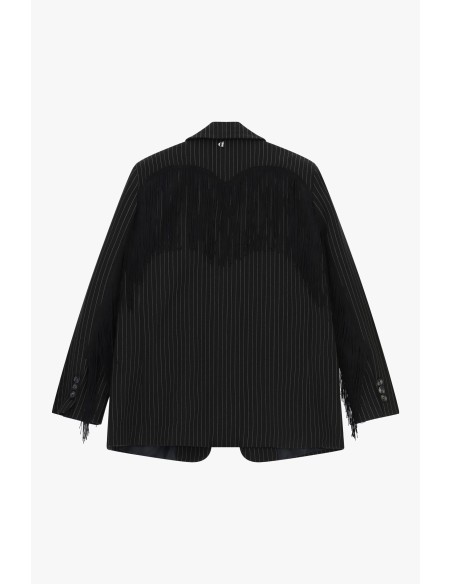 Blazer às riscas com franjas decorativas Dixie
