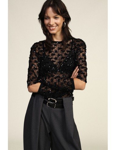 Top cropped texturizado com mangas removíveis Dixie