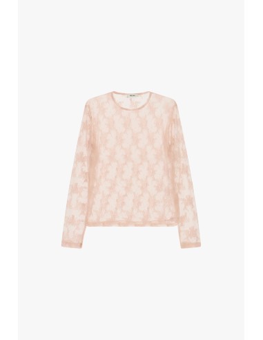 Camisola de manga comprida transparente com padrão floral Dixie