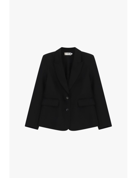 Blazer com lapelas de bico e bolsos com aba Por favor