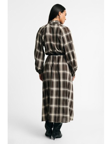 Vestido comprido aos quadrados com cinto ajustável, por favor