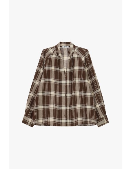 Camisa aos quadrados com mangas compridas e gola clássica Please