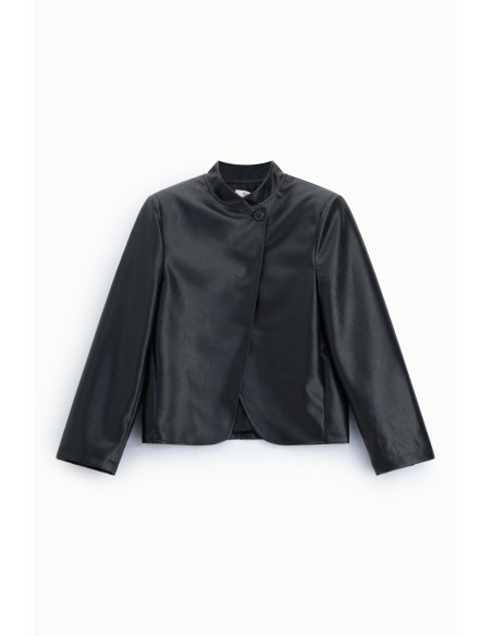 Blazer curto com fecho assimétrico de botão Please