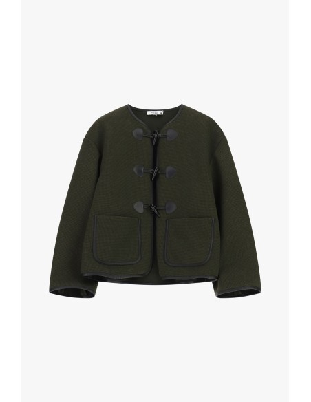 Casaco-camisa com bolsos frontais e fecho de toggle, por favor