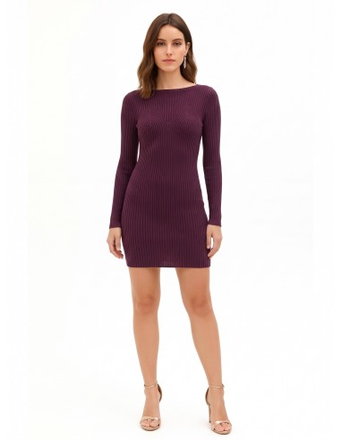 Vestido justo de malha canelada com efeito de corpete Rinascimento