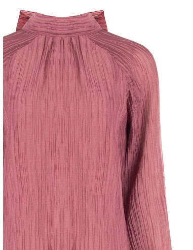 Vestido Curto Largo Plissado em Lyocell com Laço Atrás Rinascimento
