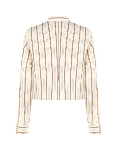Camisa ampla e curta em mistura de viscose com pregas Rinascimento