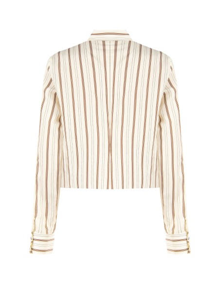 Camisa ampla e curta em mistura de viscose com pregas Rinascimento