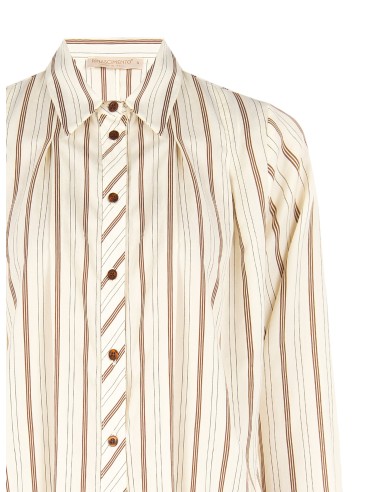 Camisa ampla e curta em mistura de viscose com pregas Rinascimento