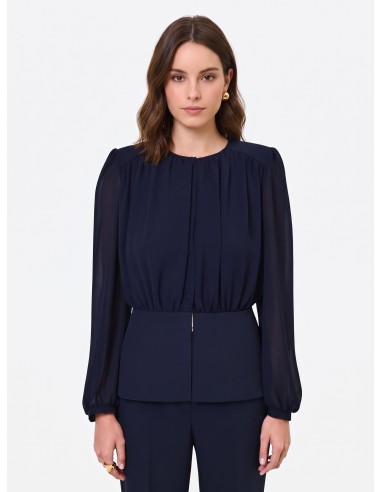 Camisa Studio em Georgette semitransparente Rinascimento