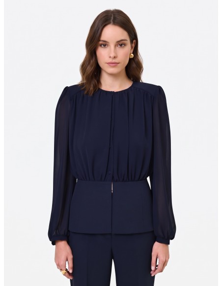 Camisa Studio em Georgette semitransparente Rinascimento