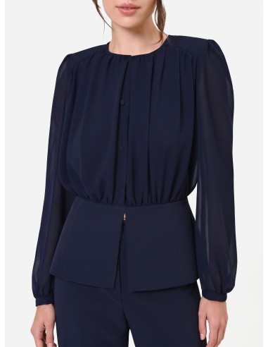 Camisa Studio em Georgette semitransparente Rinascimento