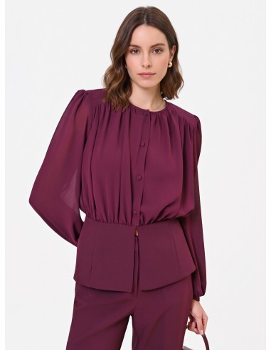 Camisa Studio em Georgette Semitransparente Rinascimento