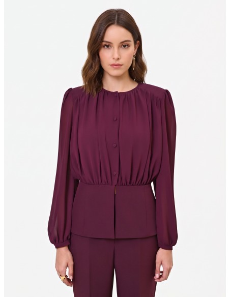 Camisa Studio em Georgette Semitransparente Rinascimento