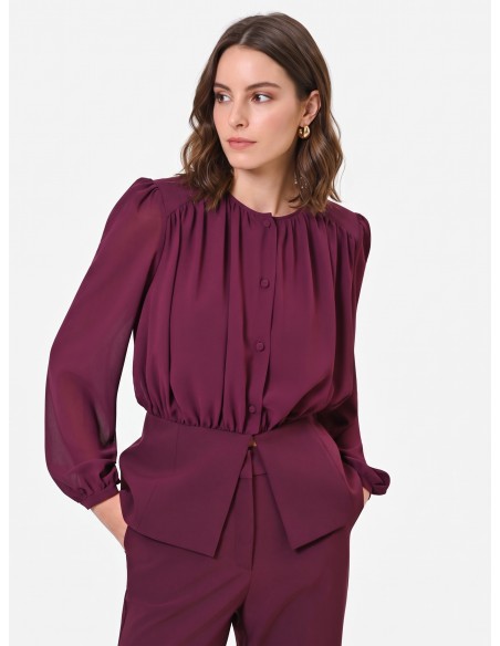 Camisa Studio em Georgette Semitransparente Rinascimento