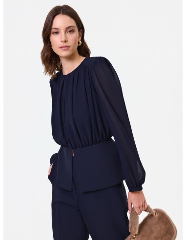 Camisa Studio em Georgette semitransparente Rinascimento