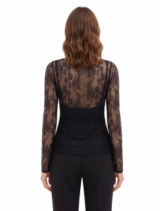 Top em renda Chantilly com camisola interior Rinascimento 2