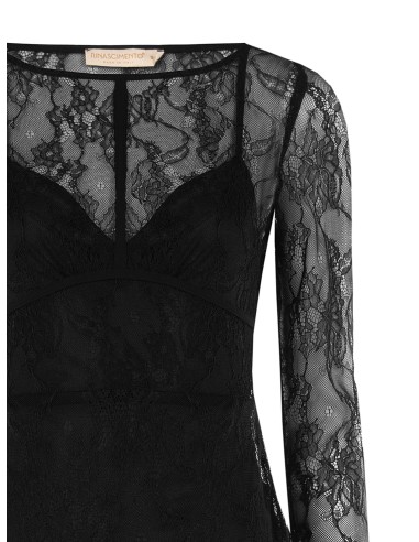 Top em renda Chantilly com camisola interior Rinascimento