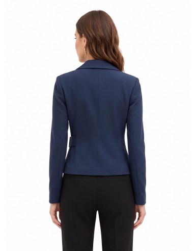 Casaco blazer curto cintado em poliviscose com fecho de gancho Rinascimento