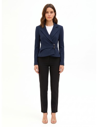 Blazer curto cintado em poliviscose com fecho de gancho Rinascimento