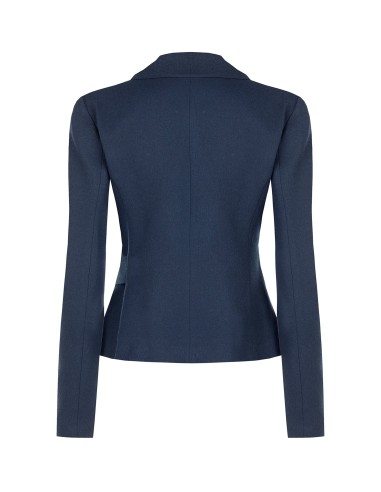 Casaco blazer curto cintado em poliviscose com fecho de gancho Rinascimento