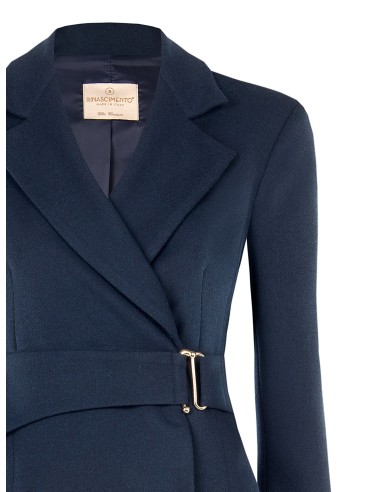 Casaco blazer curto cintado em poliviscose com fecho de gancho Rinascimento