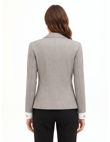 Blazer às riscas bordadas com punho de camisa Rinascimento