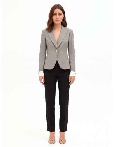 Blazer às riscas bordadas com punho de camisa Rinascimento