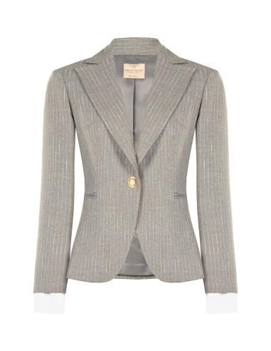 Blazer às riscas bordadas com punhos de camisa Rinascimento