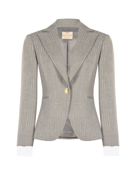 Blazer às riscas bordadas com punhos de camisa Rinascimento
