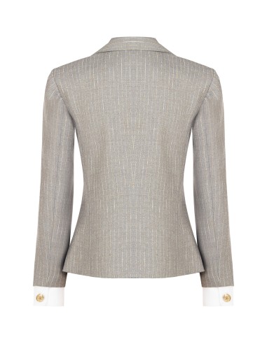 Casaco blazer às riscas bordadas com punho de camisa Rinascimento