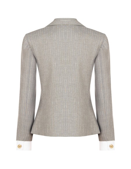 Casaco blazer às riscas bordadas com punho de camisa Rinascimento