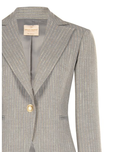 Blazer às riscas bordadas com punho de camisa Rinascimento
