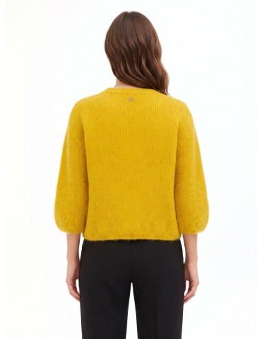 Camisola oversized em mistura de mohair com mangas 3/4 Rinascimento