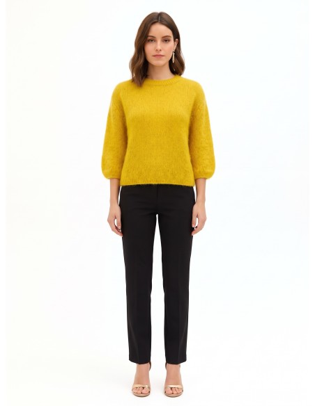 Camisola oversized em mistura de mohair com mangas 3/4 Rinascimento