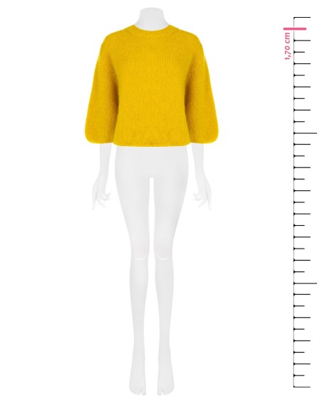 Camisola oversized em mistura de mohair com mangas a 3/4 Rinascimento