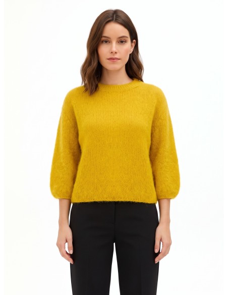 Camisola oversized em mistura de mohair com mangas a 3/4 Rinascimento