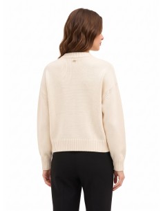 Camisola oversized em mistura de viscose e lã com logótipo RR entrançado em relevo Rinascimento 2